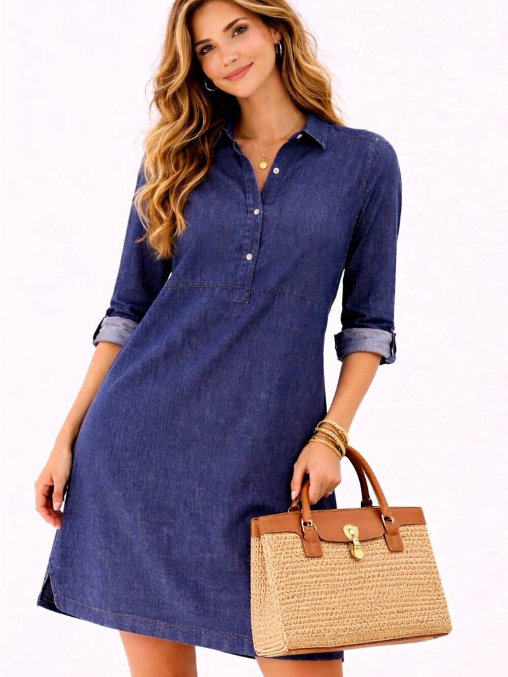 J.Jill Denim Button-Front Shirt Women’s Dress - Blue Size 5
